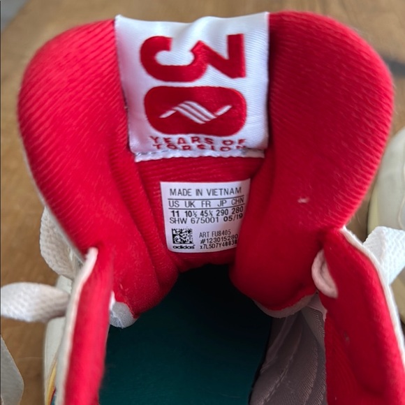 NWOT Adidas White and Red Sneakers - Picture 4 of 5
